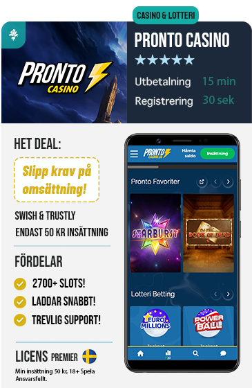 Starterbjudande hos Pronto Casino